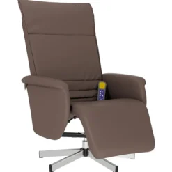 vidaXL Fåtöljer>Reclinerfåtölj med fotstöd brun konstläder
