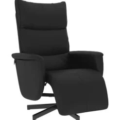 vidaXL Fåtöljer>Reclinerfåtölj med fotstöd svart konstläder