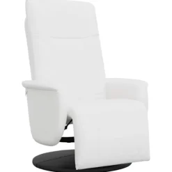 vidaXL Fåtöljer>Reclinerfåtölj med fotstöd vit konstläder