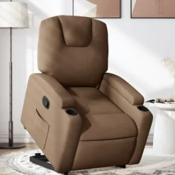 vidaXL Fåtöljer>Reclinerfåtölj med uppresningshjälp brun tyg