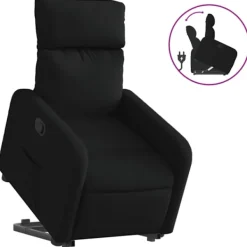 vidaXL Fåtöljer>Reclinerfåtölj med uppresningshjälp svart tyg