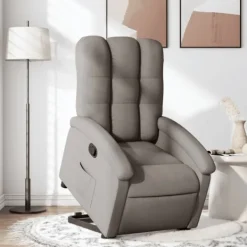 vidaXL Fåtöljer>Reclinerfåtölj med uppresningshjälp taupe tyg