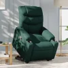 vidaXL Fåtöljer>Reclinerfåtölj med uppresningshjälp mörkgrön tyg