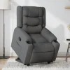vidaXL Fåtöljer>Reclinerfåtölj med uppresningshjälp mörkgrå tyg