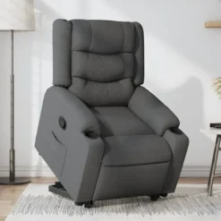 vidaXL Fåtöljer>Reclinerfåtölj med uppresningshjälp mörkgrå tyg