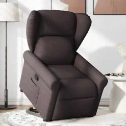 vidaXL Fåtöljer>Reclinerfåtölj med uppresningshjälp mörkbrun tyg