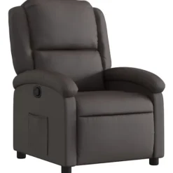 vidaXL Fåtöljer>Reclinerfåtölj mörkbrun äkta läder