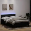 vidaXL Sängar>Resårsäng med madrass och LED svart 160x220 cm sammet