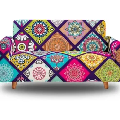 Soffor>Retro sofföverdrag stretch exotiskt sofföverdrag halkfritt soffskydd för 1-sits (90–140 cm)