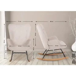 BellaFurn Fåtöljer>Rockstol - Relax Chair - Bekväm svängfunktion, lyxig design i ditt vardagsrum | Färg: grädde