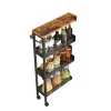 Rootz Living Köksö>Rootz 4 -nivå rullande kökvagn - smal nischhylla - Trolley on Rollers - Compact Storage Solution - 13cm x 45,4 cm x 77 cm