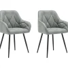 Rootz Living Stolar>Rootz 2 set matsalstolar - ergonomiska fåtöljer - köksitt - komfort med vintage läder - metallben gråa - 56x83.5x53cm