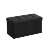 Rootz Living Kistor & Koffertar>Rootz 1 Storage Ottoman - Sittkista - Stor pall - MDF & skum - Imiterad linne - 38cm x 76cm x 38cm - Svart - 5,6 kg - 300 kg Kapacitet