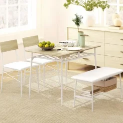 Rootz Living Matgrupper>Rootz 4 -stycken matbordsset - Köksbord - Matsalet - vadderad komfort - 110W x 70d x 75 timmar cm bord, 40W x 50d x 80h cm stolar