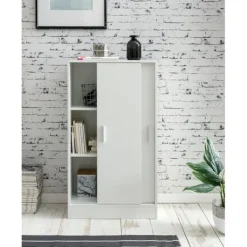 Rootz Living Skåp>Rootz arkivskåp trä 60 x 107,5 x 28,5 cm vit - Design multifunktionsskåp - Kontorsskåp Modernt - Byrå Hallmöbler - Sideboard hall byrå - Litet förvari | Fyndiq