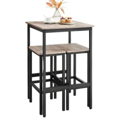 Rootz Living Matgrupper>Rootz Bar Table Set - Matbord - Högt toppbord - Space -Saving Design - 60 cm x 60 cm x 90 cm, avföring 30 cm x 40 cm x 65 cm
