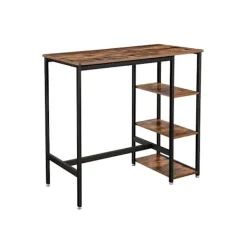 Rootz Living Matbord>Rootz Barbord - Barbord 3 hyllor - Pubbord - Bistrobord - Högt bord - Barbord utomhus - Barbord i trä - Rektangulärt barbord - Spånskiva - Mörkbrun - | Fyndiq