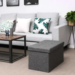 Rootz Living Sittpuffar>Rootz Bänk - Bänk med gångjärnslock - gångjärnslock Förvaringslåda - Bänksits - Bänksits med förvaringslåda - Linneimitationsöverdrag/skum/MDF-skiva - | Fyndiq