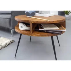 Rootz Living Småbord>Rootz bord Sheesham massivt trä - metall 60x45x60 cm bord vardag