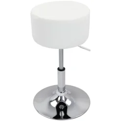 Rootz Living Pallar>Rootz Designer Hocker - Pall - Sittstol - Vridsits - Justerbar stol - Modern pall - Roterande sits - Vit - 15,7x15,7x10,2tum