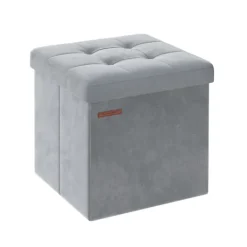 Rootz Living Sittpuffar>Rootz Dove Grey Seat Chest - Förvaring Ottoman - Fotpall - MDF Velvet Foam - 300 kg Kapacitet - 38cm x 38cm x 38cm