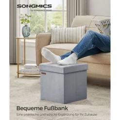 Rootz Living Sittpuffar>Rootz Dove Grey Seat Chest - Förvaring Ottoman - Fotpall - MDF Velvet Foam - 300 kg Kapacitet - 38cm x 38cm x 38cm