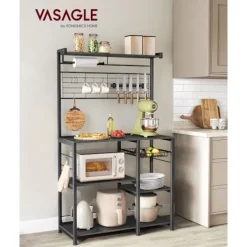 Rootz Living Köksö>Rootz Ebony-Black Kitchen Baker's Rack - Förvaringsställ - Organizer - Spånskiva och stål - 42cm x 90cm x 167,3cm - Heavy Duty - Multifunktionell - Ut | Fyndiq
