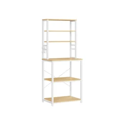 Rootz Living Köksö>Rootz Ek Vit Spånskiva Stål Tårtställ - Bakställ - Förvaringshylla - Robust konstruktion - Enkel montering - 40cm x 60cm x 167cm