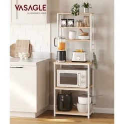 Rootz Living Köksö>Rootz Ek Vit Spånskiva Stål Tårtställ - Bakställ - Förvaringshylla - Robust konstruktion - Enkel montering - 40cm x 60cm x 167cm