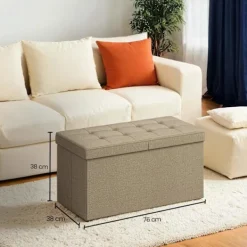 Rootz Living Kistor & Koffertar>Rootz foldbar sittbröst - förvaringslåda - förvaringsbänk - rymdbesparande - 38 cm x 76 cm x 38 cm