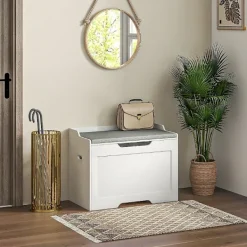 Rootz Living Kistor & Koffertar>Rootz Förvaring Bröstbänk - Organiseringslåda - Sängfotsstam - Säkerhetsgångjärn - 75cm x 40cm x 56cm