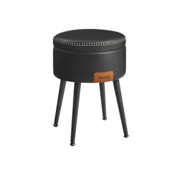 Rootz Living Pallar>Rootz förvaringsbänk - ottomansk - fotpall - stålram - högelastiskt skum - PU-läder - plywood - 38,2 cm x 44,4 cm - Ø 32 cm sits - 3,3 kg - 150 kg kap | Fyndiq