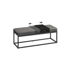 Rootz Living Kistor & Koffertar>Rootz förvaringsbänk i konstläder - ottomansk - Sittorganisatör - Vadderad kudde - 100 cm x 40 cm x 50 cm