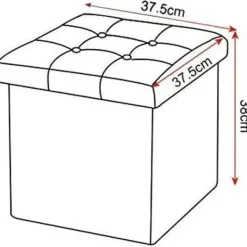 Rootz Living Pallar>Rootz förvaringspall - hopfällbar bänk - ottomansk - MDF & linne - 38L förvaring - andningsbart överdrag - 37,5 cm x 38 cm x 37,5 cm