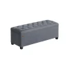 Rootz Living Sittpuffar>Rootz förvaringspall - ottomansk bänk - sammetsklädsel - MDF-konstruktion - 40 cm x 110 cm x 40 cm - skiffergrå