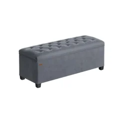 Rootz Living Sittpuffar>Rootz förvaringspall - ottomansk bänk - sammetsklädsel - MDF-konstruktion - 40 cm x 110 cm x 40 cm - skiffergrå
