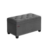 Rootz Living Kistor & Koffertar>Rootz förvaringspall - ottomansk - fotpall - grå - MDF-konstruktion - linneimitation - 40cm x 76cm x 40cm