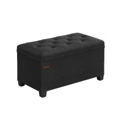 Rootz Living Kistor & Koffertar>Rootz förvaringspall - Ottoman - Fotstöd - MDF-material - 40cm x 76cm x 40cm - Bläck Svart Färg