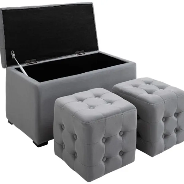 Rootz Living Sittpuffar>Rootz förvaringspallset - Bänk med förvaringsutrymme - 2 X pall