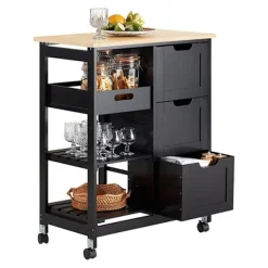 Rootz Living Köksö>Rootz förvaringsskåp - byrå - Organizer - MDF och furu - 67cm x 84,5cm x 37cm - Mobil med hjul - Finns i 3 färger