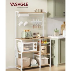 Rootz Living Köksö>Rootz Golden Oak White Köksförvaringsställ - Skafferiorganisatör - Skåphylla - Spån- och stålkonstruktion - 42cm x 90cm x 167,3cm - Heavy Duty - Enkel | Fyndiq