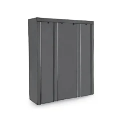 Rootz Living Skåp>Rootz Grey Fleece Tyg Vikbart skåp - Förvaringsorganisator - Bärbar garderob - Stålrörskonstruktion - Lättvikt - Enkel montering - 150cm x 175cm x 45c | Fyndiq