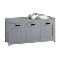 Rootz Living Sideboards>Rootz hallbänk med skoförvaring - Skoskåp - Entréorganisator - Bekväm vadderad sits - Avtagbar kudde - MDF-konstruktion - 90 cm x 45 cm x 35 cm