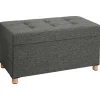 Rootz Living Kistor & Koffertar>Rootz Hocker - Puff - Förvaringsutrymme - Mörkgrå - 76 x 38 x 40 cm