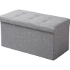 Rootz Living Kistor & Koffertar>Rootz hopfällbar förvaringspall med lock - Linne Ottoman - Stor kapacitet - Utrymmesbesparande - Bekväm sits - 76 cm x 38 cm x 37,5 cm