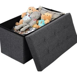 Rootz Living Sittpuffar>Rootz hopfällbar förvaringsboxbänk - Tyg Ottoman - Stor kapacitet - Bekväm sits - 76 cm x 38 cm x 37,5 cm
