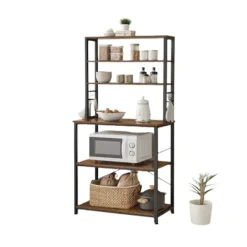 Rootz Living Köksö>Rootz kökshylla - Stående hylla - Mikrovågshylla - Space -Saving Storage - 80 x 40 x 167 cm