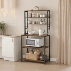 Rootz Living Köksö>Rootz kökshylla - Stående hylla - Mikrovågshylla - Space -Saving Storage - 80 x 40 x 167 cm