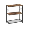Rootz Living Köksö>Rootz Kökshylla i industriell stil med krokar - Vintage Brun-Svart - Spånskiva och stål - 80cm x 40cm x 90cm - Heavy-Duty Design
