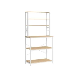 Rootz Living Köksö>Rootz kökshylla med 6 hyllor och 6 krokar - Skafferställ - Förvaringsorganisator - Spånskiva och stål - 40cm x 80cm x 167cm